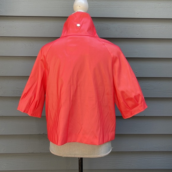 Samual Dong Ladies Coral Crop Jacket with Two Way Collar Bubble Sleeves Large - Picture 4 of 12